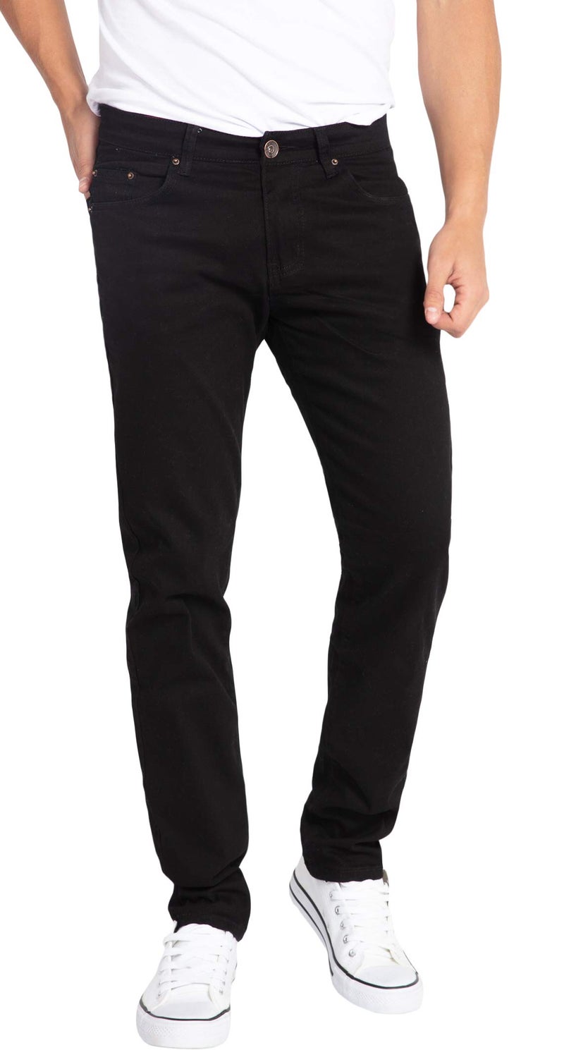 WULFUL Men's Slim Fit Skinny Stretch Comfy Jeans Denim Pants Black - Image 1